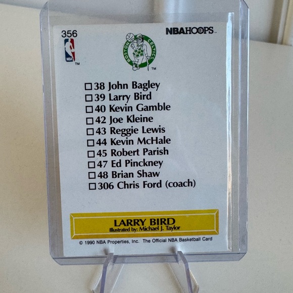 1990 Larry Bird NBA Hoops Portrait Card - Picture 2 of 2